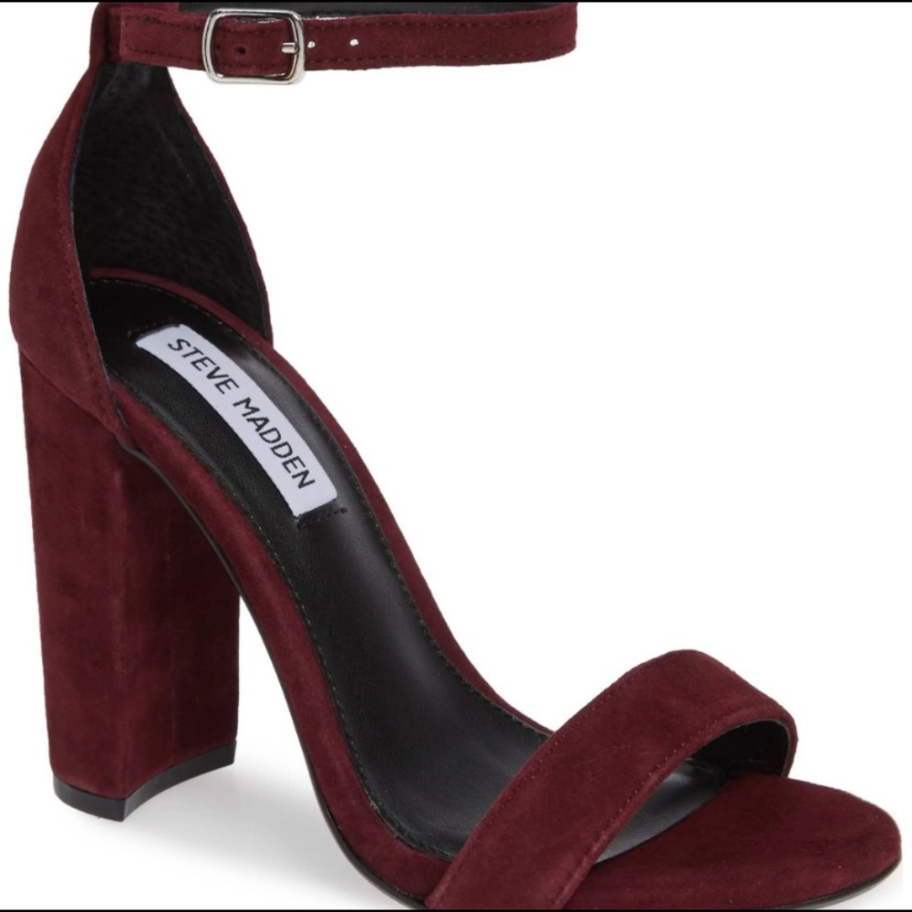 Steve Madden wine chunky heels - Picture 3 of 6